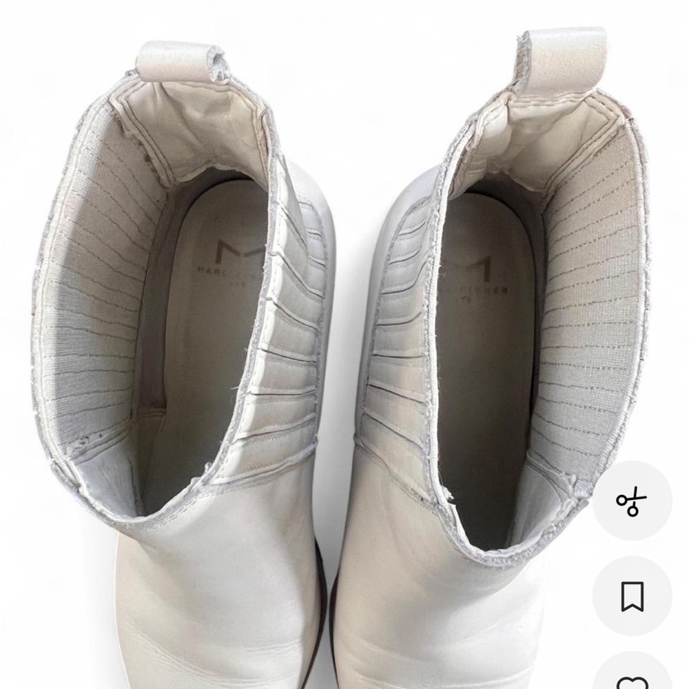 Marc Fisher LTD White Cowboy Booties Leather size 7.5 - Picture 7 of 8